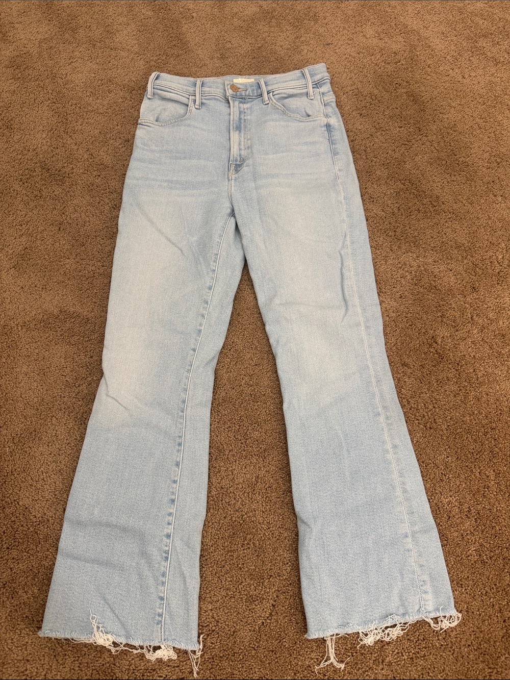 MOTHER The Hustler Ankle Fray Light Wash Jean